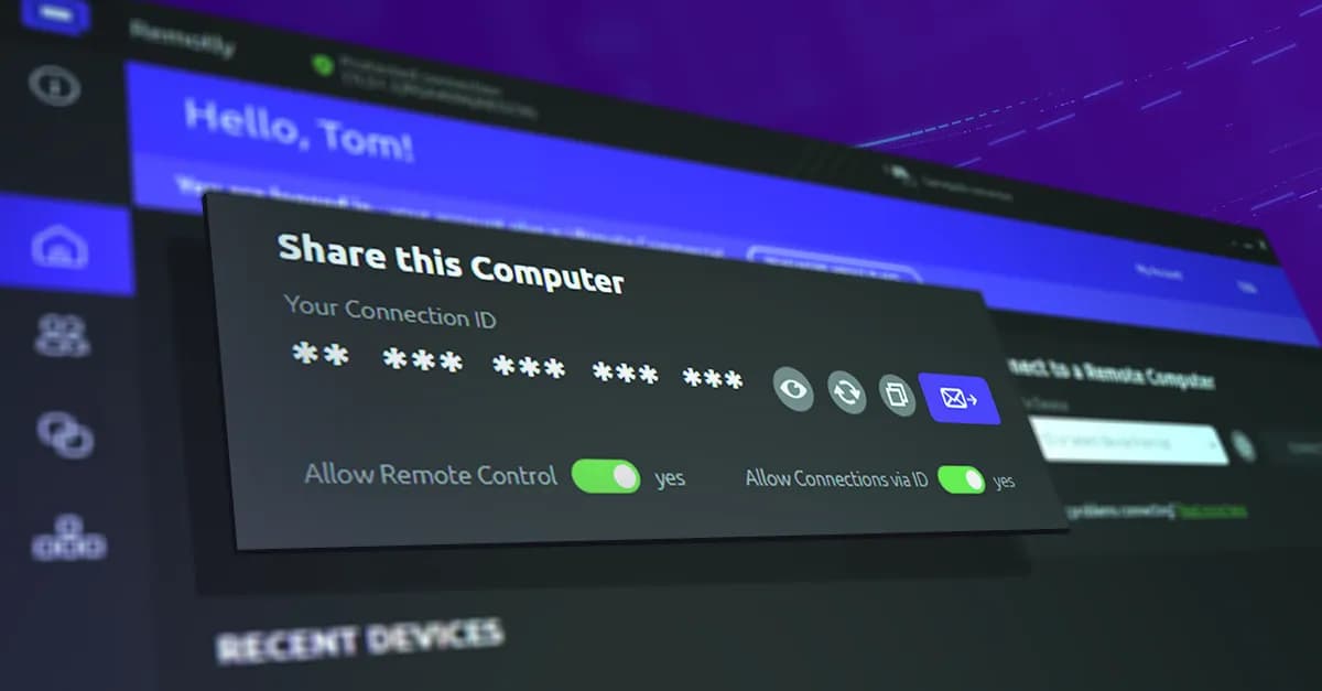 The Remotly app — share this computer